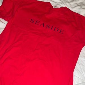 Seaside Florida Red Navy T Shirt sz Medium 30A Unisex Short Sleeve Read